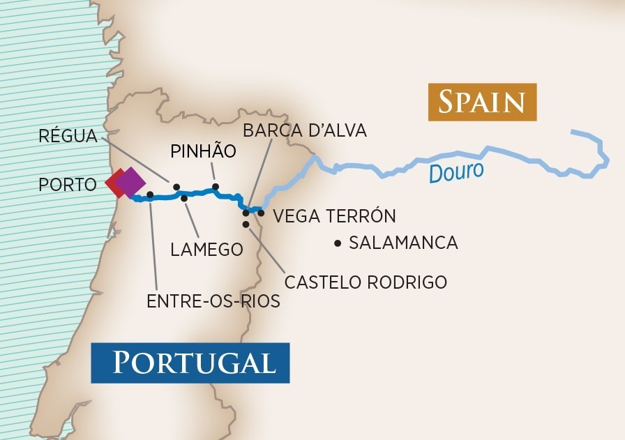 Duoro river cruise map